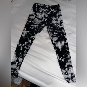 Grey and black cow print leggings
